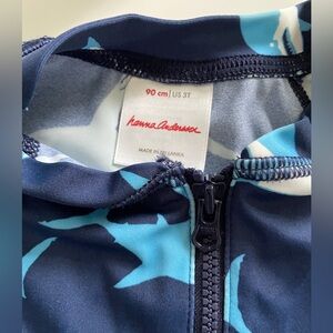 Hanna Andersson Blue and White Rashguard Swimwear
